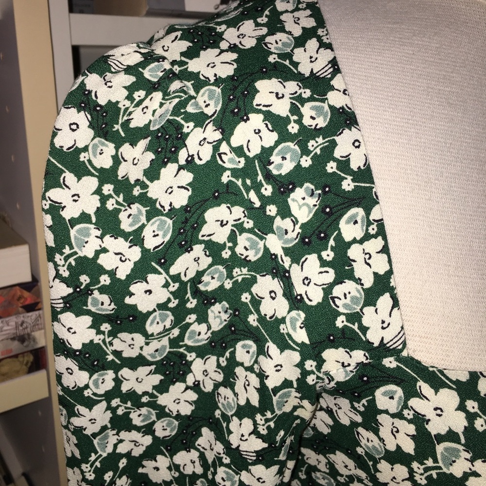 Reformation Wallflower Floral Green Long Sleeve Dress - Picture 4 of 10